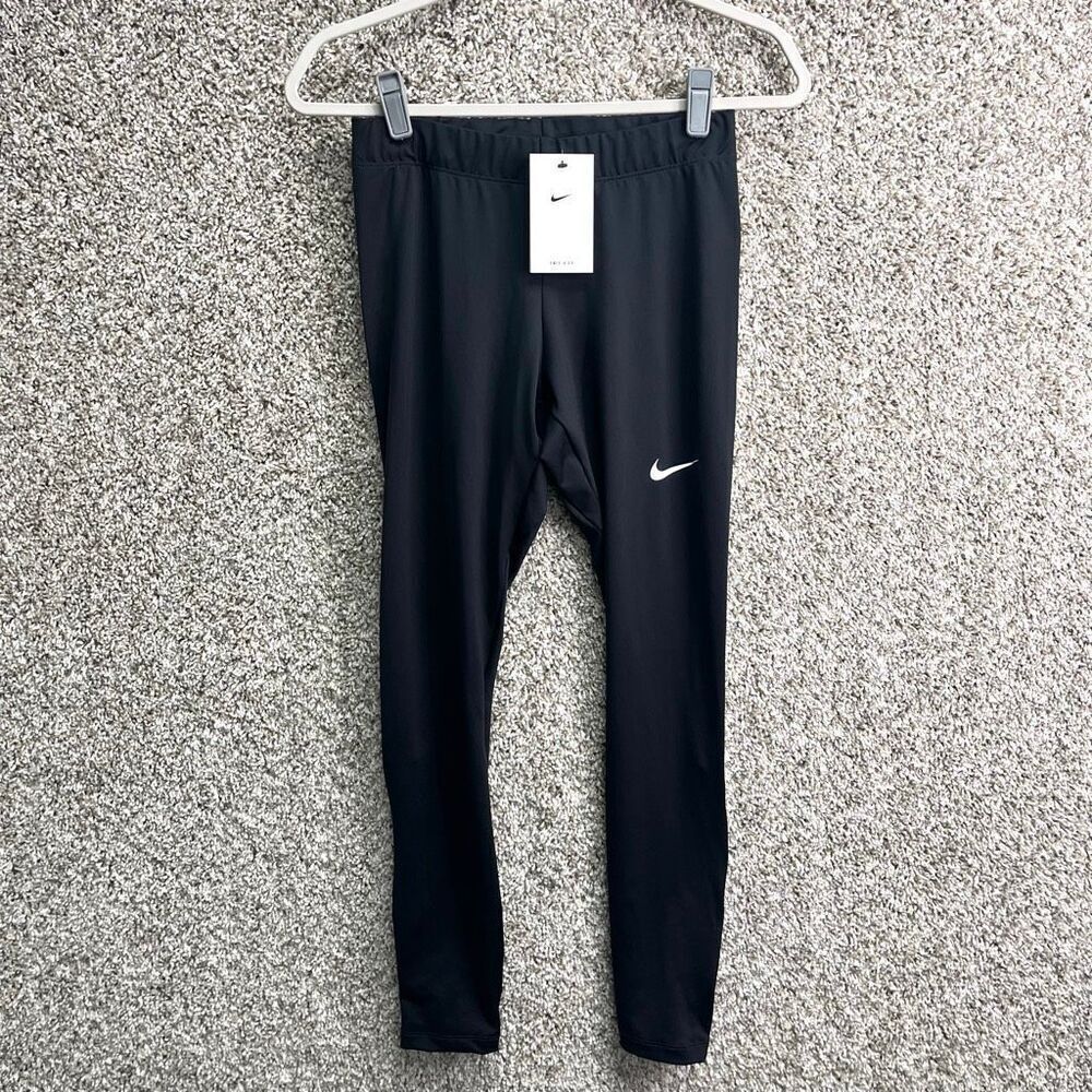 Nike Leggings Women's Small Black Full Length‎ Running Ankle Zipper NWT